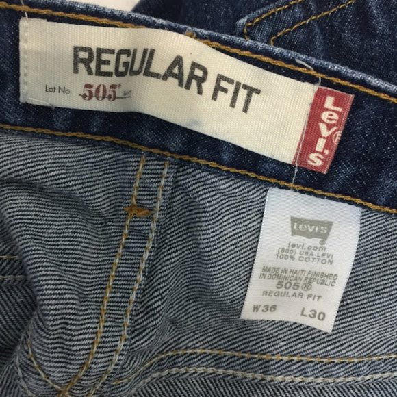 Levi's 505 Jeans Regular Fit Dark Blue Denim - Picture 10 of 11